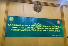 Acara Laporan Korp Kenaikan Pangkat Kadilmil I-05 Pontianak